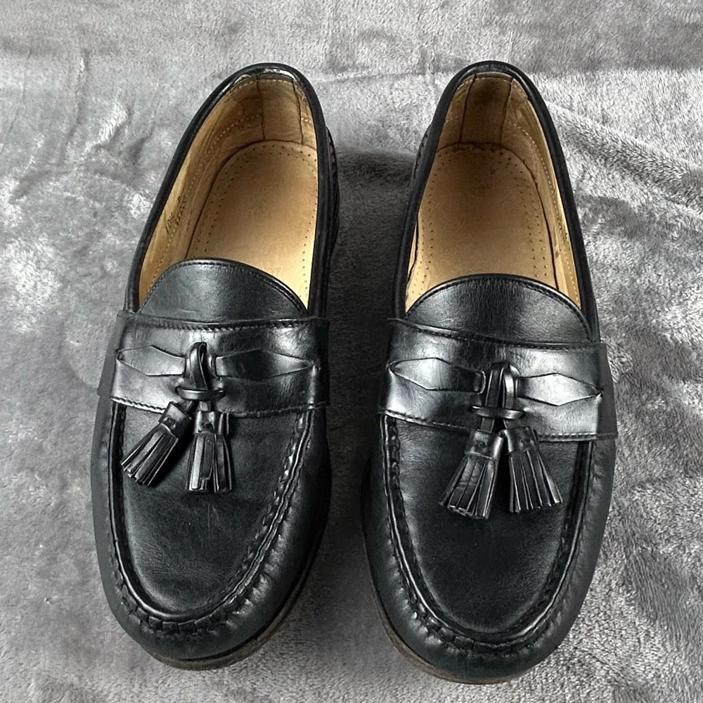 Allen Edmonds Bennington Loafers Mens 10.5 Two Tone Black Brown Tassel Loafers